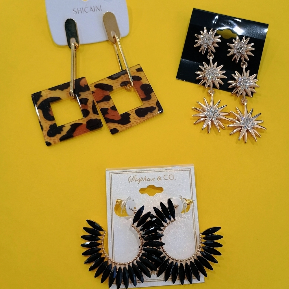 3 Pairs Of Stunning Earrings